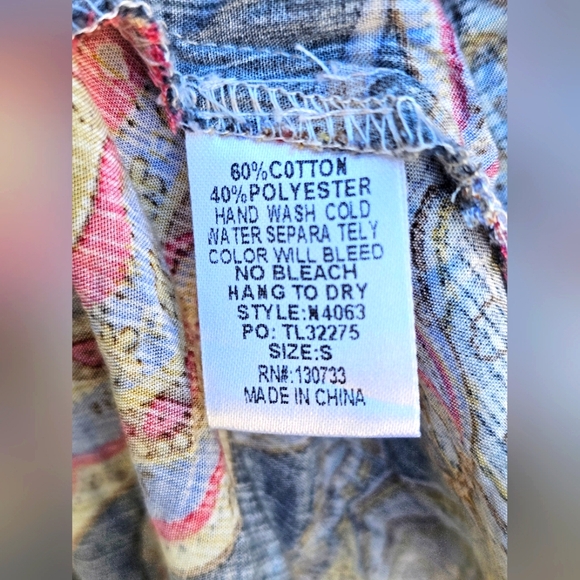 UMGEE Black Gold Colorful Paisley Swing Lightweight Top/Dress Balloon Sleeve - Picture 13 of 13